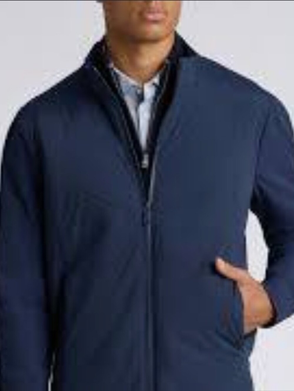 Graham Luxe Kash Full Zip Water Resistant Golf Performance Jacket Navy Men's Lg